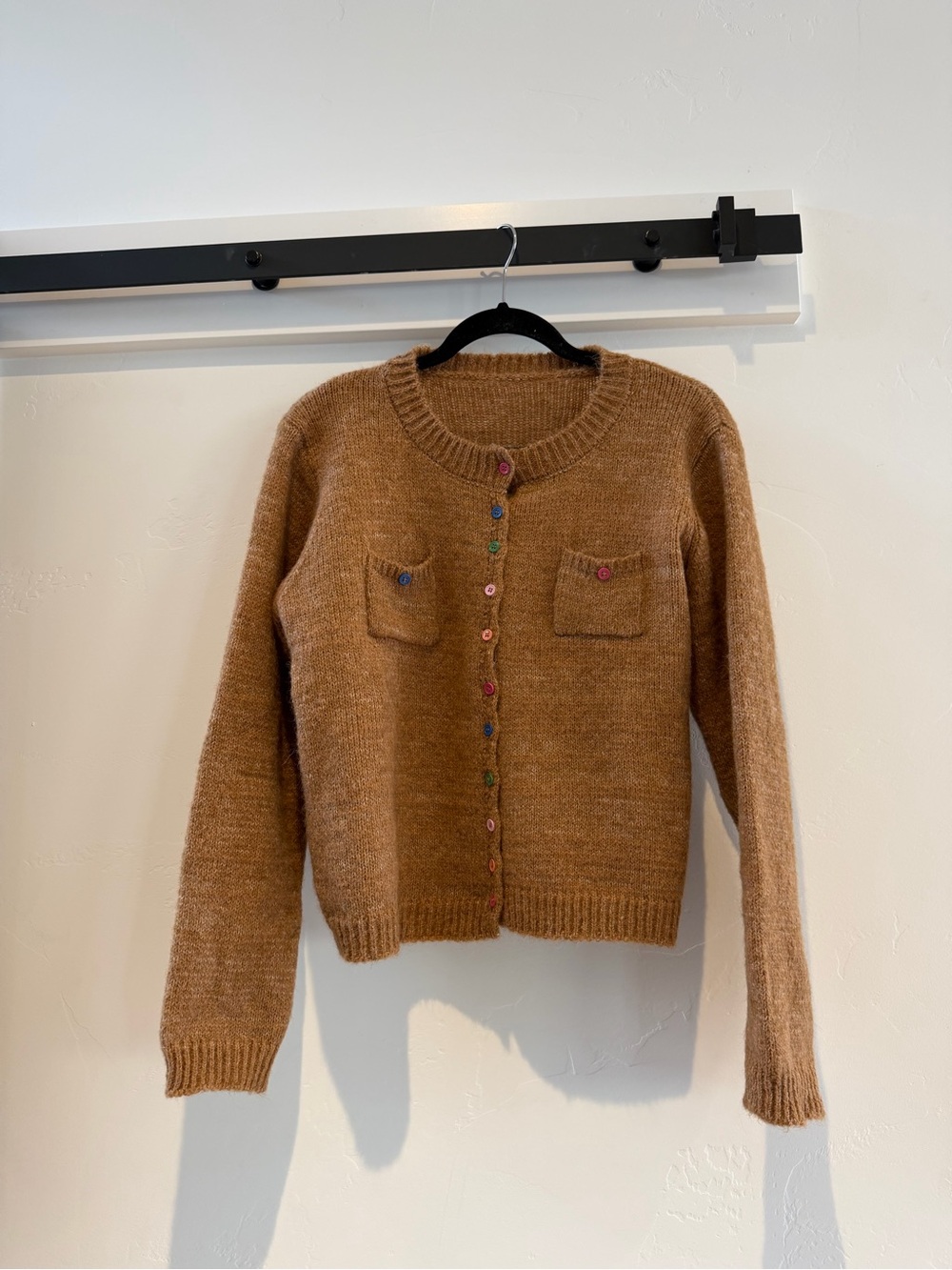 Cozy Brown Crewneck Cardigan Sweater NWOT ✨